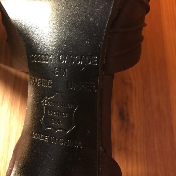 Touch of Nina Chocolate Satin Heels, EUC, 8 - Picture 10 of 15